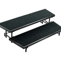 National Public Seating 2 Level Tapered Standing Choral Riser Black