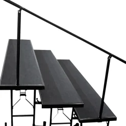 National Public Seating Side Guard Rails for Standard Risers 3-Level