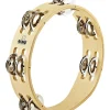 Nino Compact Wood Tambourine with Double Row Nickel Silver Plated Steel Jingles