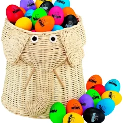 Nino Plastic Egg Shaker 80-Piece Assortment with Basket