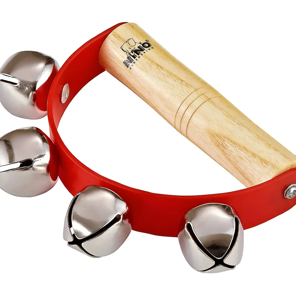 Nino Sleigh Bells with Wooden Ergo Grip & 4 Bells Red