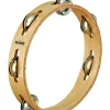 Nino Wood Tambourine 1 Row Natural 8 in.