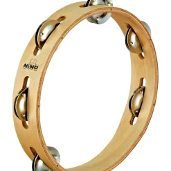 Nino Wood Tambourine 1 Row Natural 8 in.