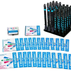 Nuvo WindStars 1 24-Piece Set - Dood & Tood (12 Each) Black/Blue With Instruction Books, Display Stand, and Spare Parts
