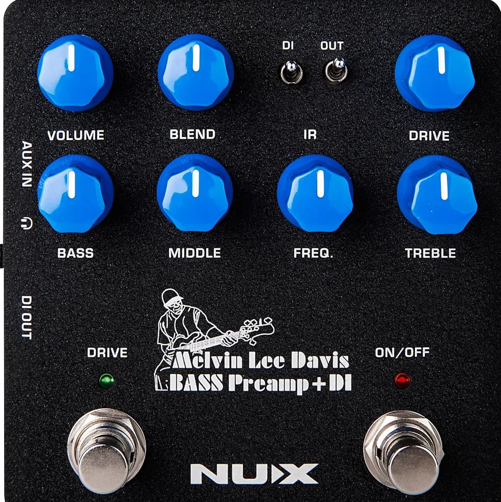 NUX Melvin Lee Davis Bass Preamp + DI Pedal Black