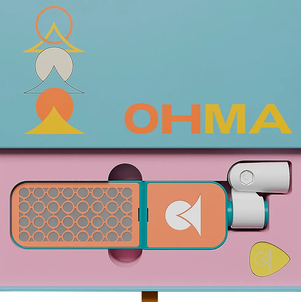 Ohma World Holes Condenser Microphone Teal & Apricot