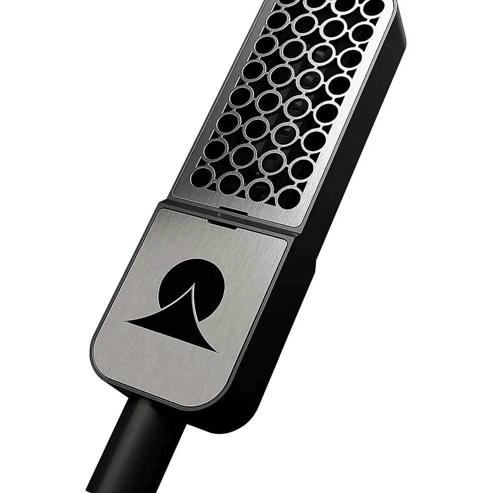 Ohma World Holes Ribbon Microphone Black & Stainless Steel