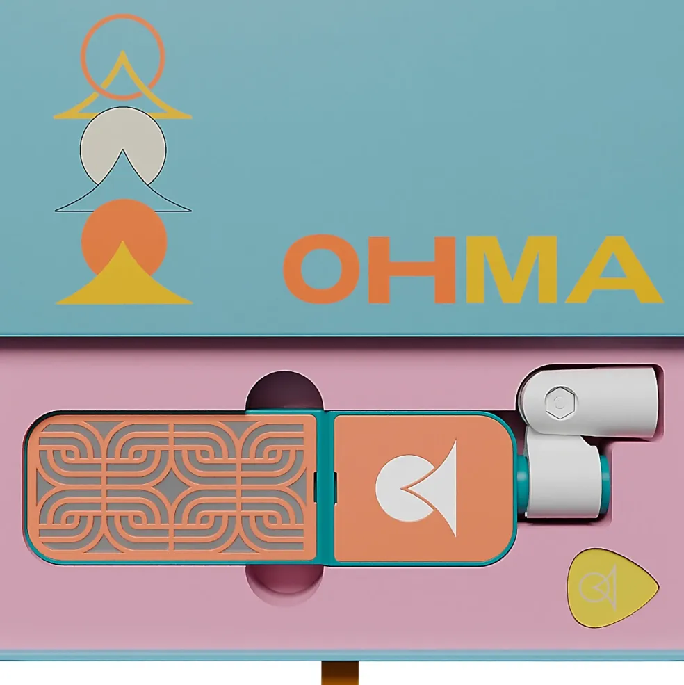 Ohma World Motif Condenser Microphone Teal & Apricot