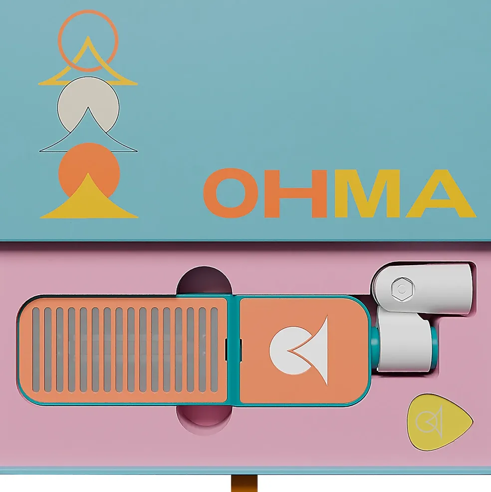 Ohma World Stripes Ribbon Microphone Teal & Apricot