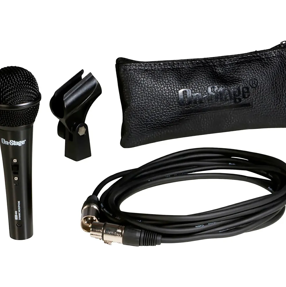 On-Stage AS400V2 Dynamic Handheld Microphone with 20' XLR Cable