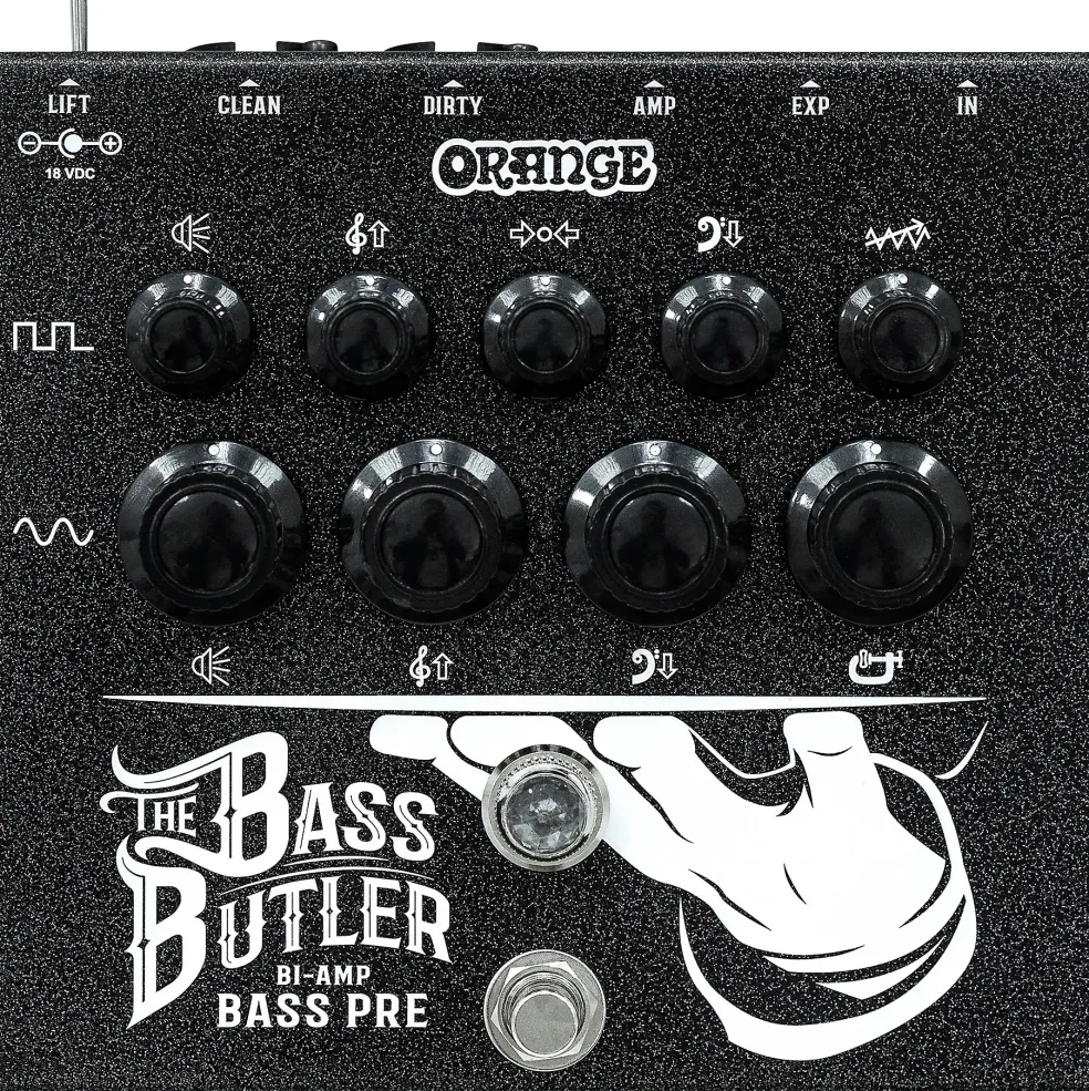 Orange Amplifiers The Bass Butler Bi-Amp Bass Pre DI Pedal Black