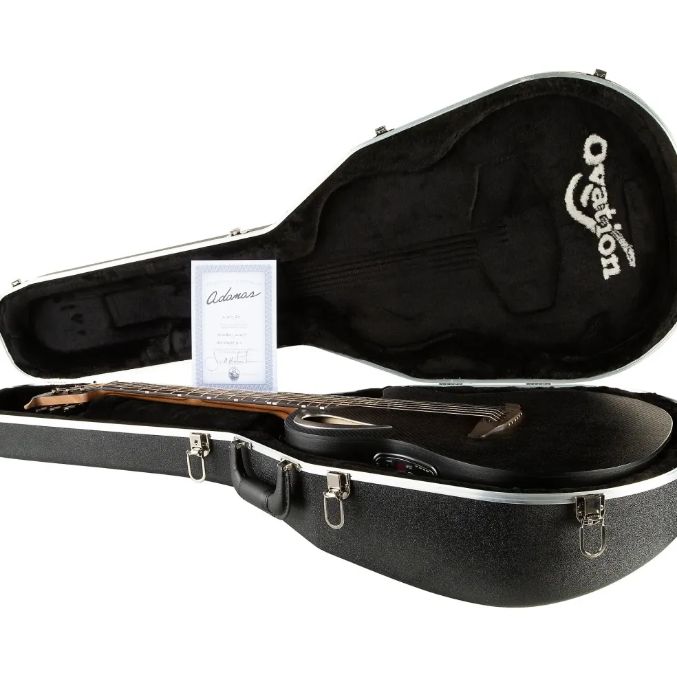 Ovation MD80-NWT-G Adamas Series Mid-Depth Contour Acoustic-Electric Guitar Natural Texture Woven Black