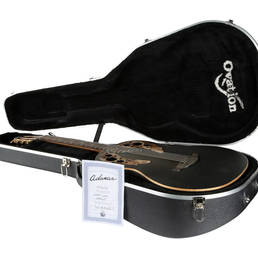 Ovation U581T-SPM-G Adamas Series Deep Contour Acoustic-Electric Guitar Black Satin Copper Metal Flake