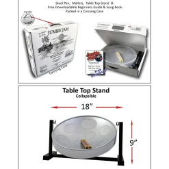 Panyard Jumbie Jam Steel Drum Kit With Tube Floor Stand Silver