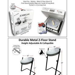 Panyard Jumbie Jam Steel Drum Kit with Metal Z-Floor Stand Silver