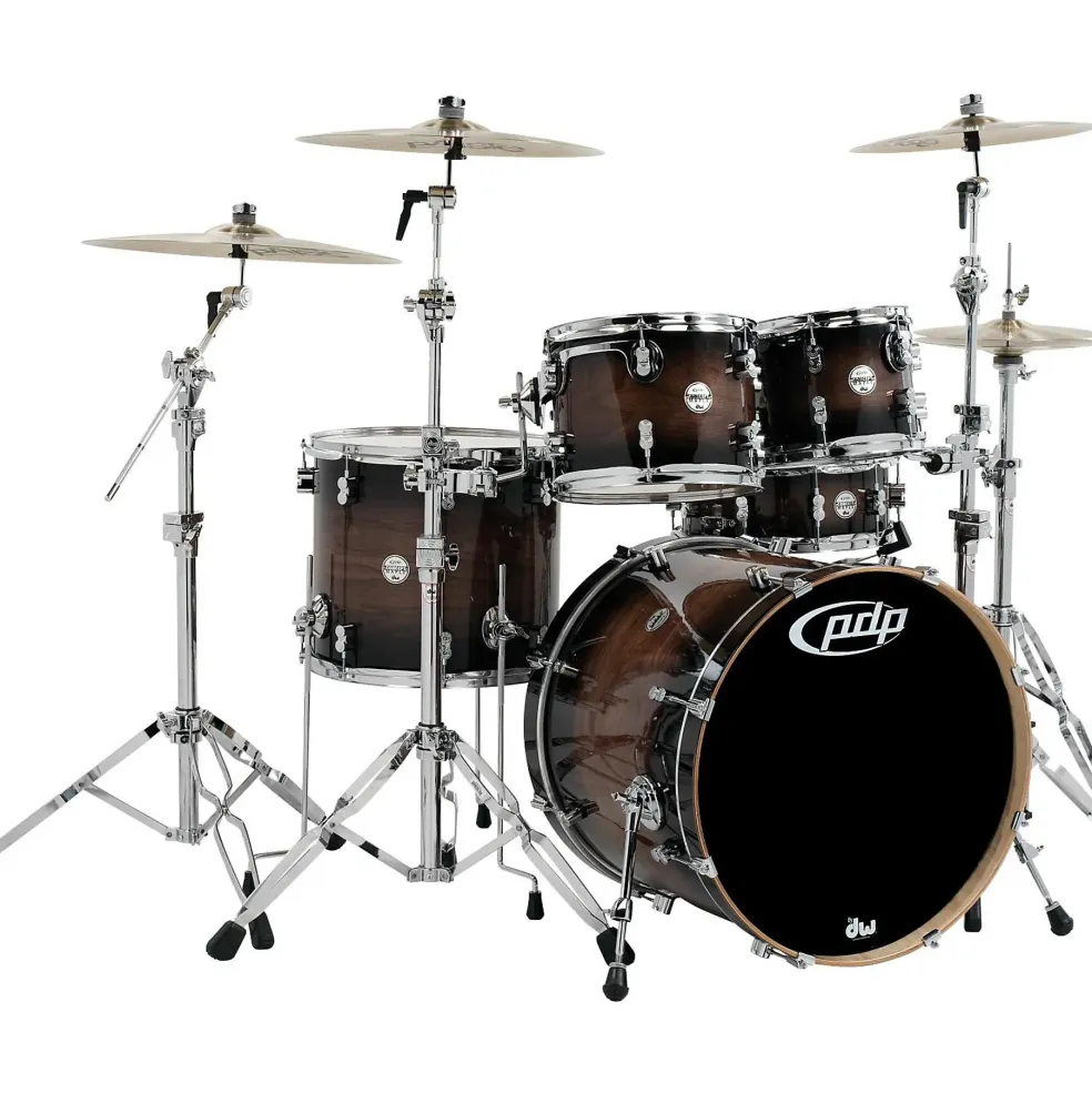 PDP by DW Concept Maple Exotic Series 5-Piece Shell Pack Walnut to Charcoal Burst