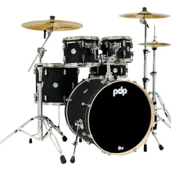 PDP by DW Concept Maple 5-Piece Shell Pack with Chrome Hardware Satin Black