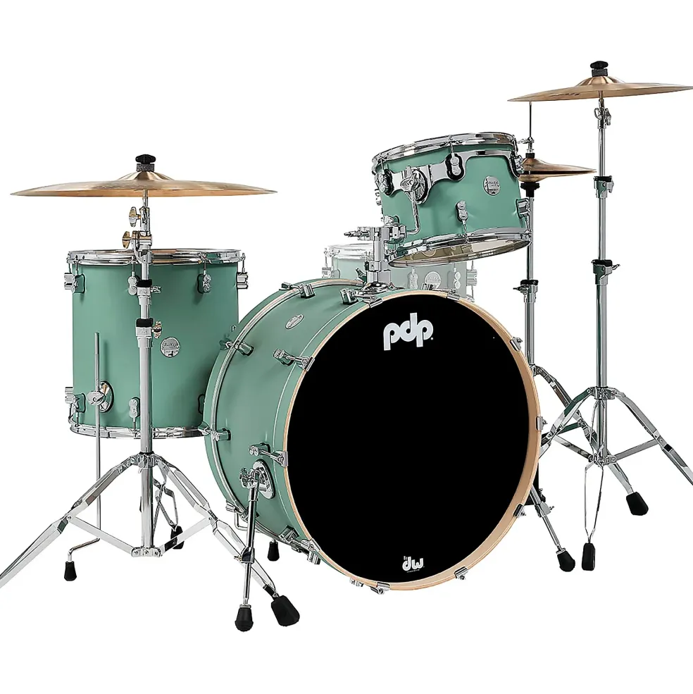PDP by DW Concept Maple 4-Piece Fusion Shell Pack With Chrome Hardware Satin Seafoam