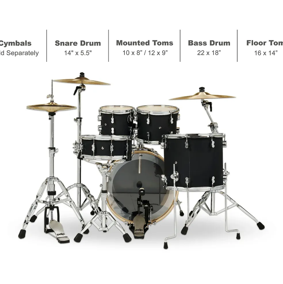 PDP by DW Concept Maple 4-Piece Fusion Shell Pack With Chrome Hardware Satin Seafoam
