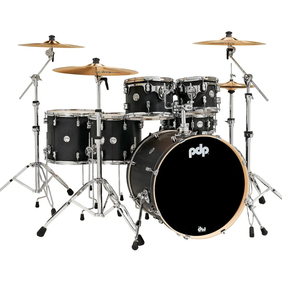 PDP by DW Concept Maple 6-Piece Shell Pack With Chrome Hardware Carbon Fiber