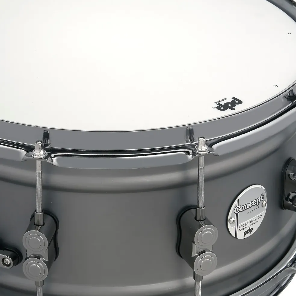 PDP by DW Concept Series Gun Metal Over Steel Snare Drum With Black Nickel Hardware 14 x 6.5 in.