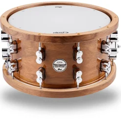 PDP by DW Limited-Edition Dark Stain Maple and Walnut Snare With Walnut Hoops and Chrome Hardware 14 x 7.5 in.