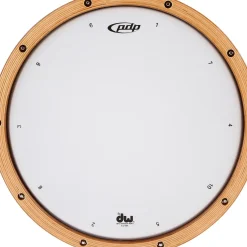 PDP by DW Limited-Edition Dark Stain Walnut and Maple Snare With Walnut Hoops and Chrome Hardware and Road Runner Bag
