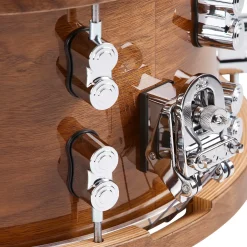 PDP by DW Limited-Edition Dark Stain Walnut and Maple Snare With Walnut Hoops and Chrome Hardware and SKB Case