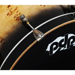 PDP by DW Limited-Edition Mapa Burl 4-Piece Shell Pack With Antique Bronze Hardware Black Burst