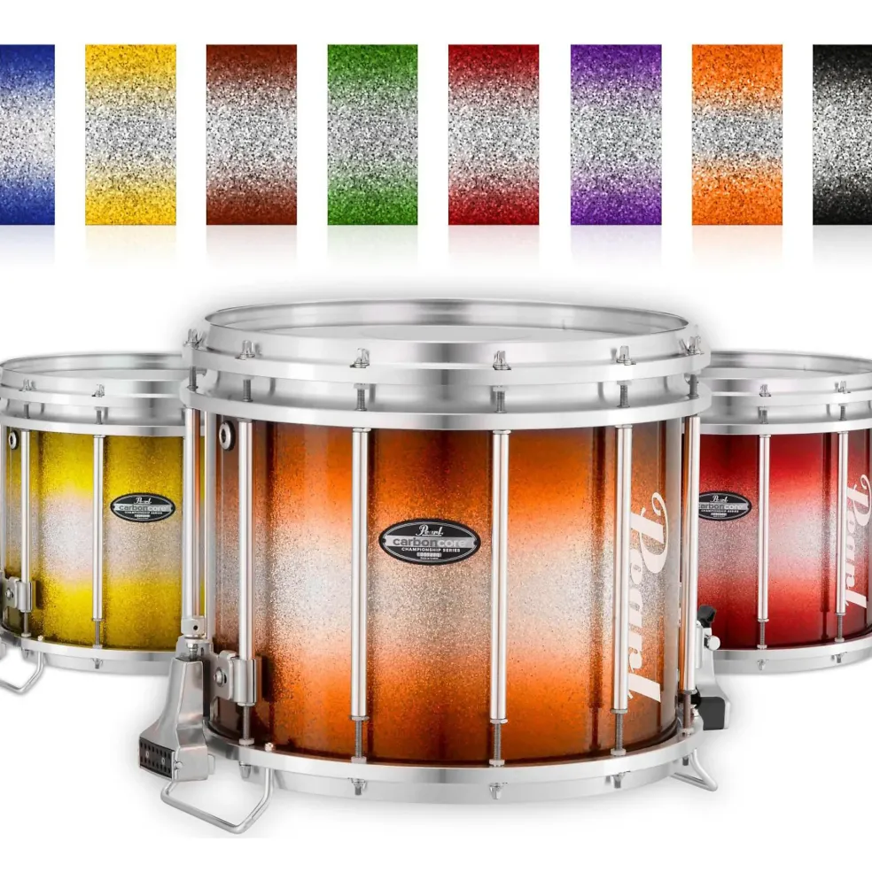 Pearl Championship CarbonCore Varsity FFX Marching Snare Drum Burst Finish 13 x 11 in. Black Silver #368