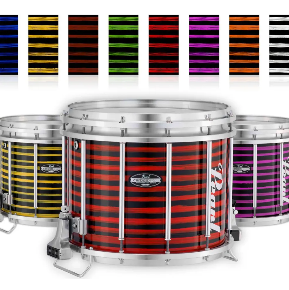 Pearl Championship CarbonCore Varsity FFX Marching Snare Drum Burst Finish 13 x 11 in. Black Silver #368
