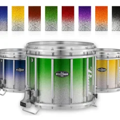 Pearl Championship CarbonCore Varsity FFX Marching Snare Drum Fade Bottom Finish 13 x 11 in. Green Silver #970