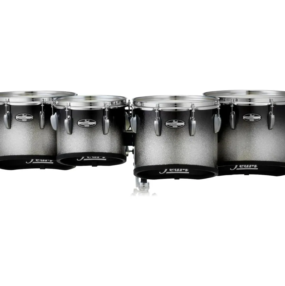 Pearl Championship CarbonCore Marching Tenor Drums Quad Sonic Cut 10, 12, 13, 14 in. Black Silver Burst #368