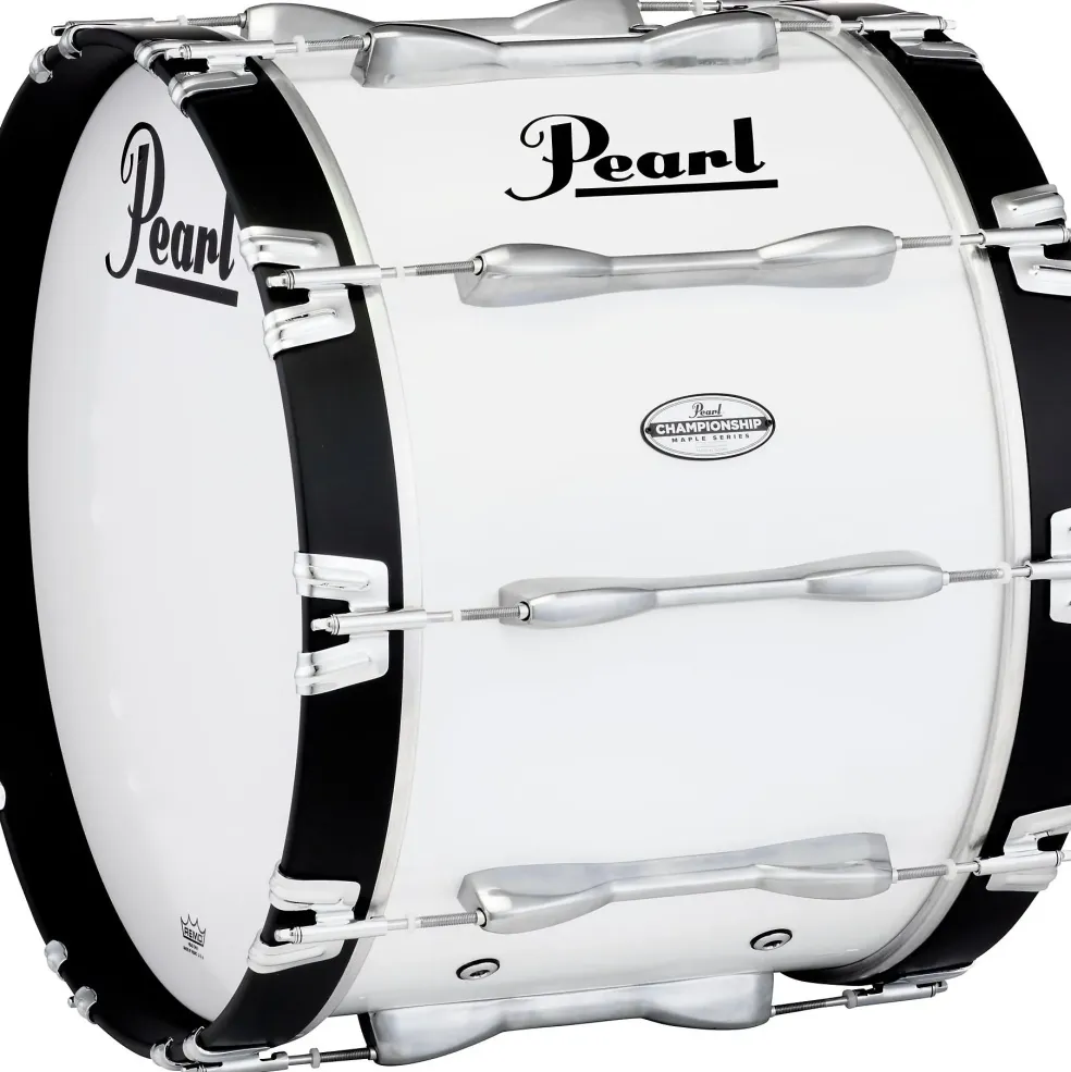 Pearl Championship Maple Marching Bass Drum 20x14 Inch Pure White