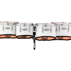 Pearl Championship Maple Marching Tenor Drums Quad Shallow Cut 10, 12, 13, 14 in. Pure White #33