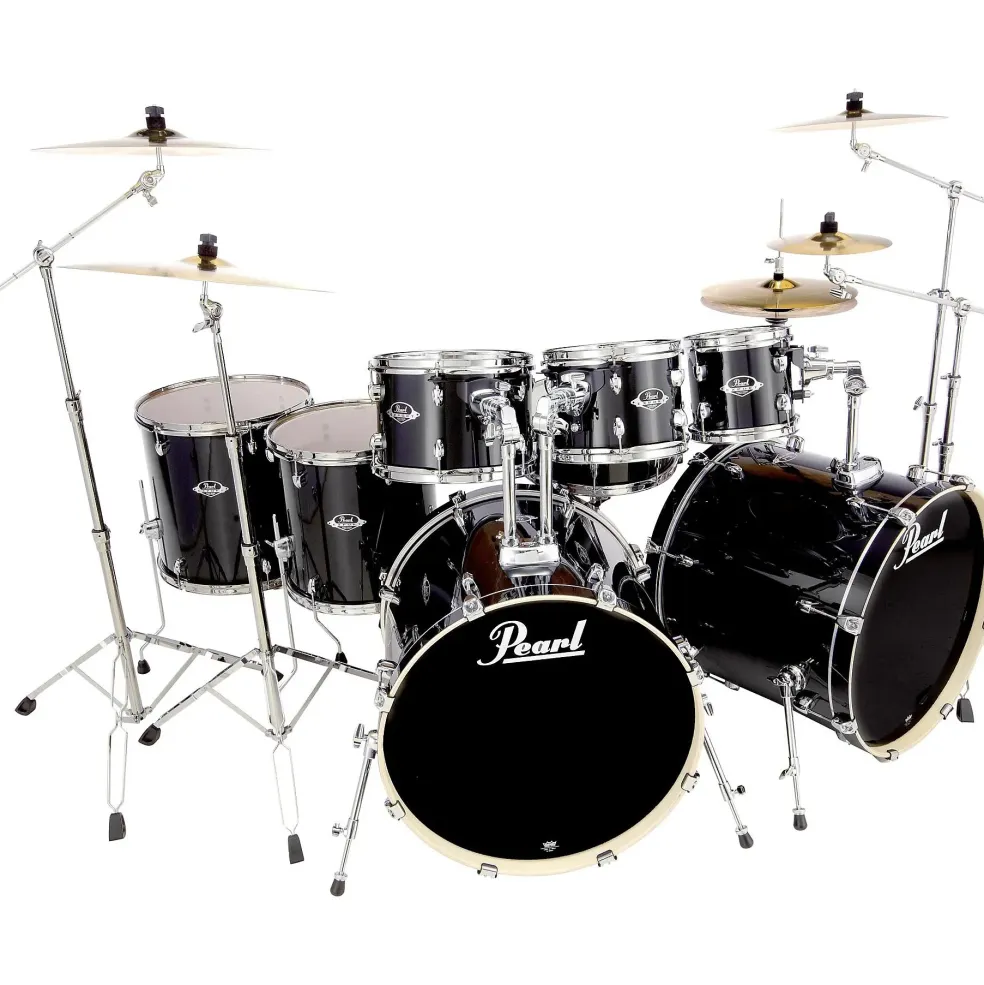 Pearl Export Double Bass 8-Piece Drum Set Jet Black