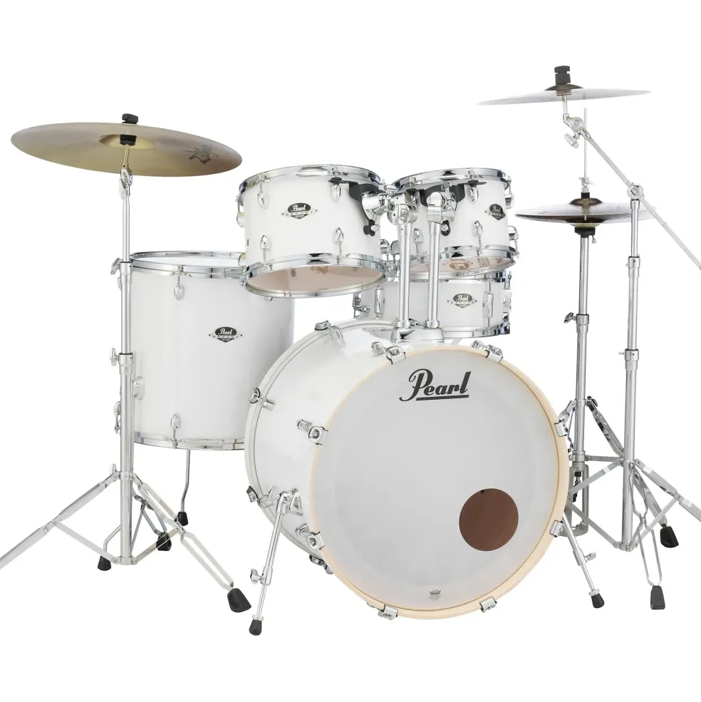 Pearl Export Standard 5-Piece Drum Set with Hardware Pure White