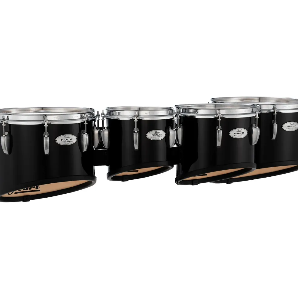 Pearl Finalist FMTB8023 Marching Tenor Set 8, 10, 12, 13 in. Midnight Black