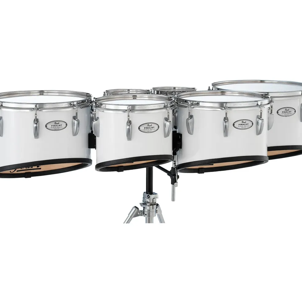 Pearl Finalist Marching Tenor Set 6, 6, 10, 12, 13, 14 in. Pure White