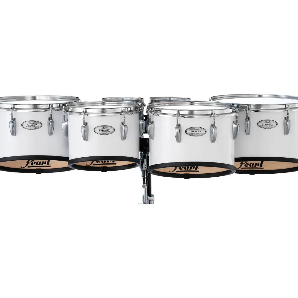Pearl Finalist Marching Tenor Set 6, 6, 10, 12, 13, 14 in. Pure White