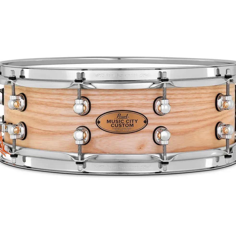 Pearl Music City Custom Solid Shell Snare Ash in Hand-Rubbed Natural Finish 14 x 5 in.