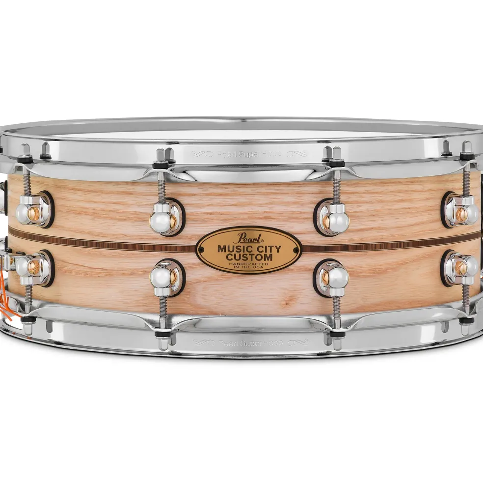 Pearl Music City Custom Solid Shell Snare Ash with Kingwood Center Inlay 14 x 5 in.