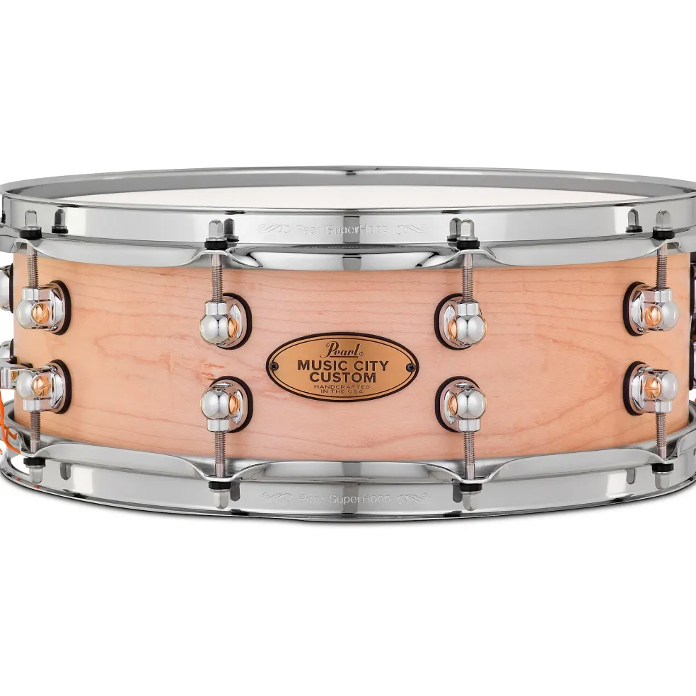 Pearl Music City Custom Solid Shell Snare Maple in Hand-Rubbed Natural Finish 14 x 5 in.