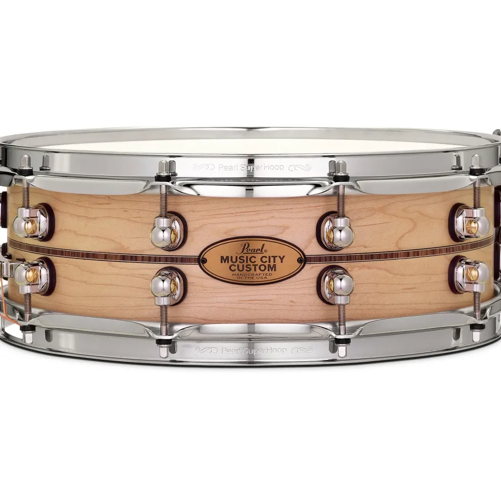 Pearl Music City Custom Solid Shell Snare Maple with Kingwood Center Inlay 14 x 5 in.