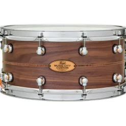 Pearl Music City Custom Solid Shell Snare Walnut with Kingwood Center Inlay 14 x 6.5 in.