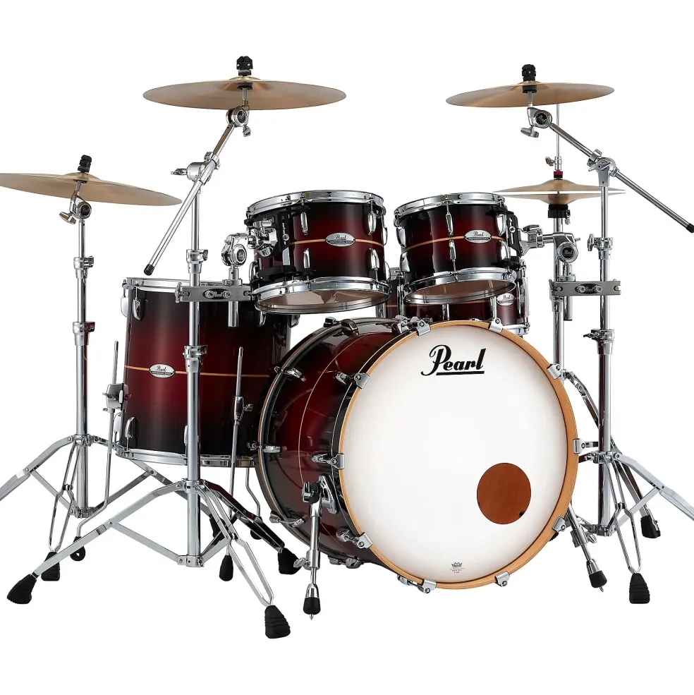 Pearl Professional Maple 4-Piece Shell Pack with 22" Bass Drum Redburst Stripe
