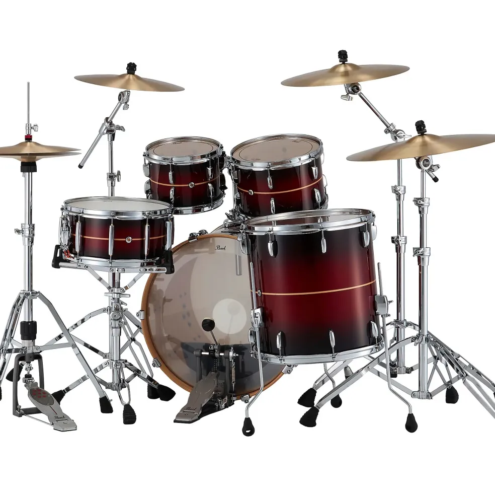 Pearl Professional Maple 4-Piece Shell Pack with 22" Bass Drum Redburst Stripe