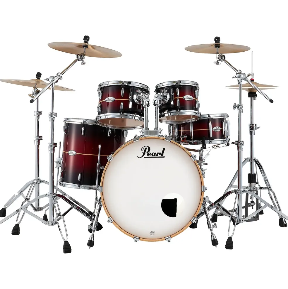 Pearl Professional Maple 4-Piece Shell Pack with 22" Bass Drum Redburst Stripe