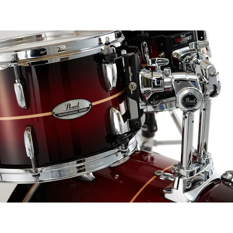 Pearl Professional Maple 4-Piece Shell Pack with 22" Bass Drum Redburst Stripe
