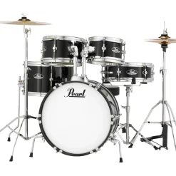 Pearl Roadshow Jr. Drum Set With Hardware and Cymbals Jet Black